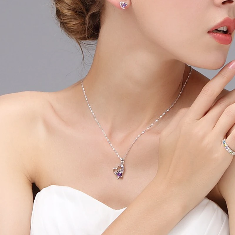romantic purple crystal necklace for lover (8)