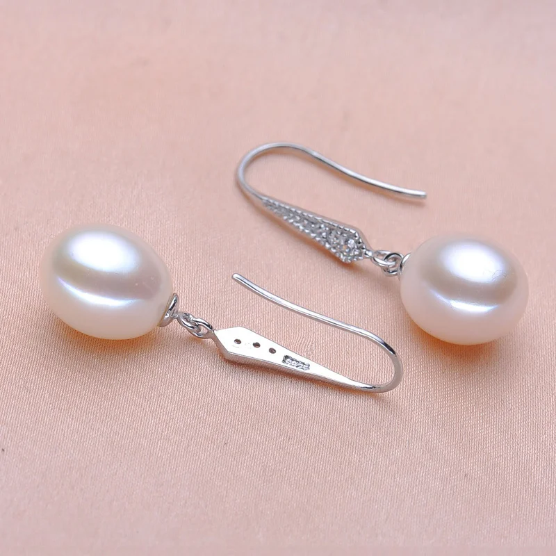 Real-925-sterling-silver-Earrings-Natural-Freshwater-Pearl-Earrings-Teardrop-Pearl-jewelry-For-Women-christmas-earrings