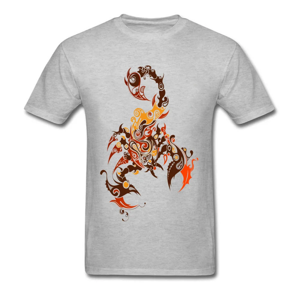 Batik Art Scorpion Cute Boy T Shirts Round Collar Short Sleeve 100% Cotton Fabric Tops Shirt Custom Tshirts Top Quality Batik Art Scorpion grey
