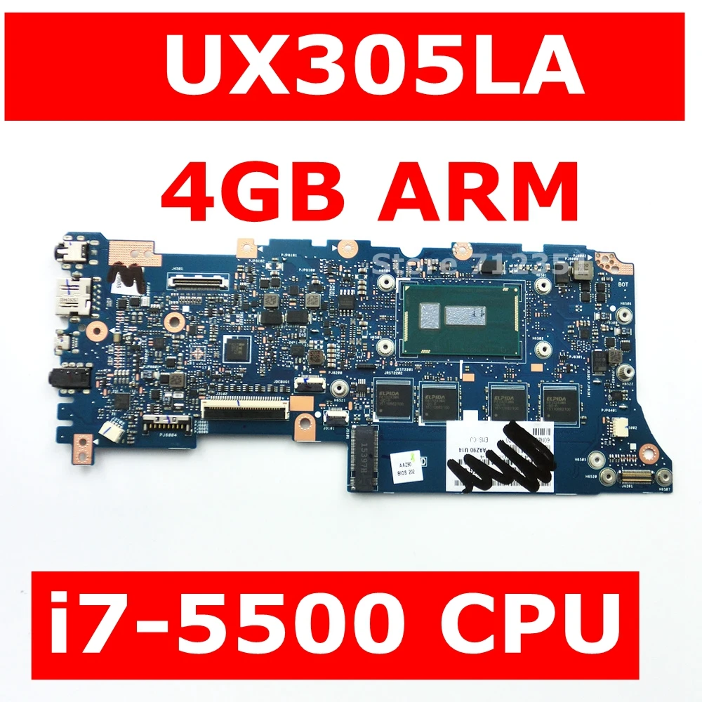  UX305LA Motherboard i7-5500 CPU 4GB RAM For Asus Zenbook UX305 UX305L U305L U305LA Ultrabook Laptop