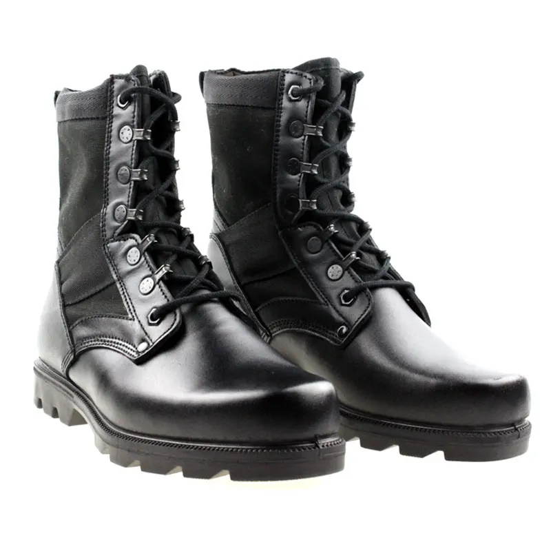 Leather shoes men combat boots steel head military boots steel toe cap