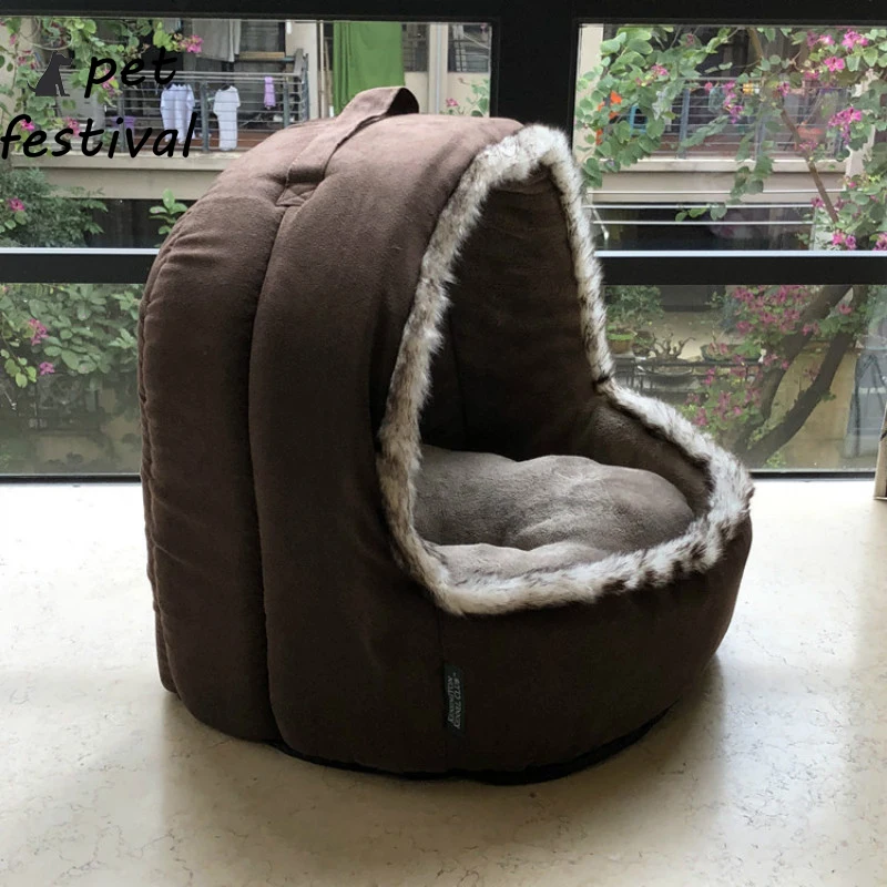 

Pet Festival Pet Dog Cat Bed Foldable Puppy House With Toy Ball Warm Soft Pet Cushion Dog Kennel Cat Castle Fast Shpping