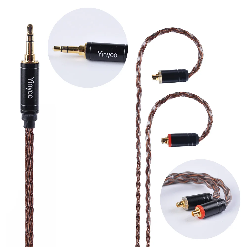 MMCX DIY кабель 8 основной для Shure SE215 SE535 SE846 Наушники Замена 3,5 мм 2,5 мм 4,4 мм Баланс кабели для IPhone Xiaomi SONY