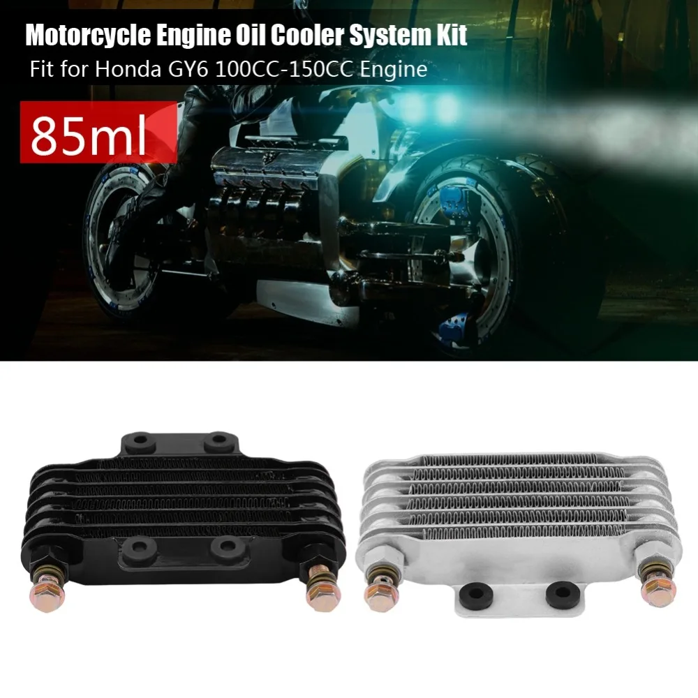 Kit de sistema de enfriador de aceite de motocicleta de 85 ml Kit de sistema de refrigeración de aceite de motor de enfriador de aceite para Honda GY6 100CC-150CC motor