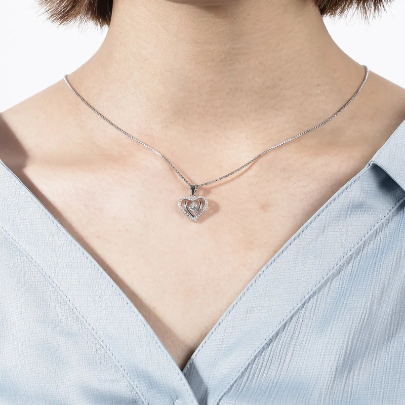 SA SILVERAGE, женские ожерелья с черным драгоценным камнем, настоящее 925 пробы, серебряные ожерелья, подвески в виде сердца для женщин