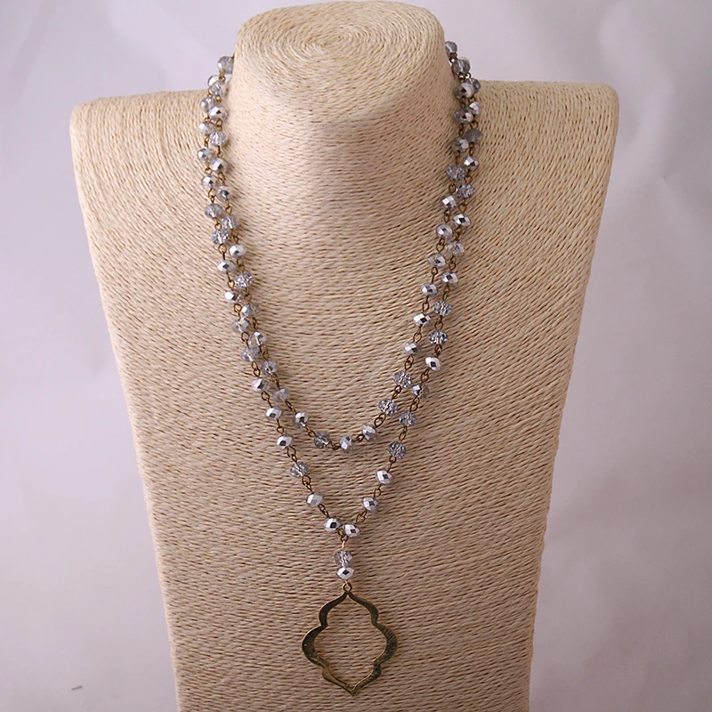 

MOODPC Fashion Bohemian Tribal, Rustic Soldered Artisan Jewelry Half Silver Crystal Glass Beads Needle Sexy Lip Necklace