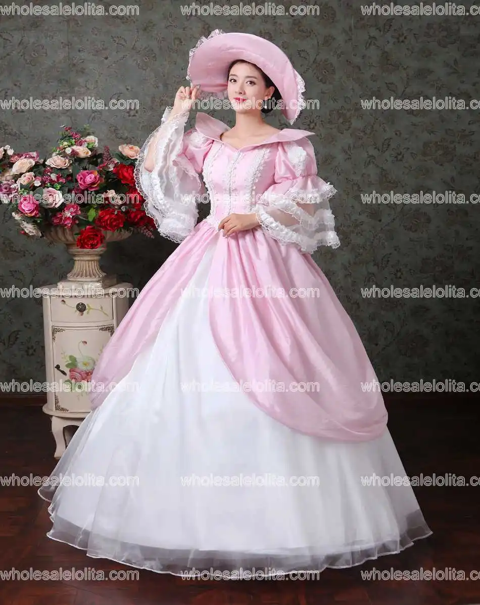 

High-grade 17th 18th Century European Court Marie Antoinette Baroque Rococo Ball Gown Wedding Party Dress