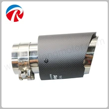 1 pcs ID63mm OD89mm Estilo Do Carro Akrapovic Preto Fosco Fibra De Carbono Tubos de Escape Dicas Para Dicas de Escape De Carbono Universal Com Net