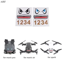 2pcs /set Drone Body Shell Battery Stickers Decals Decorative Parts For DJI Mavic Pro air Spark Drone Accessories