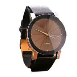 Роскошные мужские часы 2017 мода кристалл нержавеющая сталь циферблат кожаный ремешок Кварцевые креативные наручные часы мужские s часы