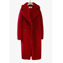 S-4xl, новая мода, женская зимняя одежда, длинное овечье стриженое пальто из овечьей шерсти, утолщенное и свободное кашемировое пальто из искусственного меха