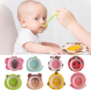

Bamboo fiber tableware baby bowl baby food bowl cartoon cute bowl children eat portable bowl drop bowl Bamboo Fiber