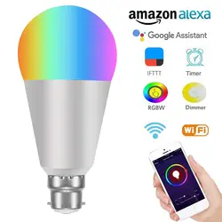 E27 многоцветный Smart лампочки телефона Wi-Fi Голос Управление RGB Энергосберегающие затемнения светодио дный лампы Совместимость с Alexa Google