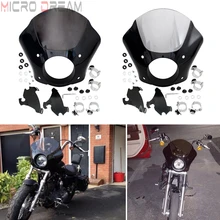 Motorcycle Headlight Fairing w/ 35mm-41mm Fork Bracket For Harley Dyna FXD 1988-2016 Sportster 883 Low Custom XLH 1200 883 86-16 цена Motorcycle Headlight Fairing w/ 35mm-41mm Fork Bracket For Harley Dyna FXD 1988-2016 Sportster 883 Low Custom XLH 1200 883 86-16 цены онлайн