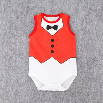 

Summer Cute Bodysuit Baby Boy Girl Bow Tie Print Playsuit one piece Tank Clothes Sleeveless Fashion Leotard Bodysuit