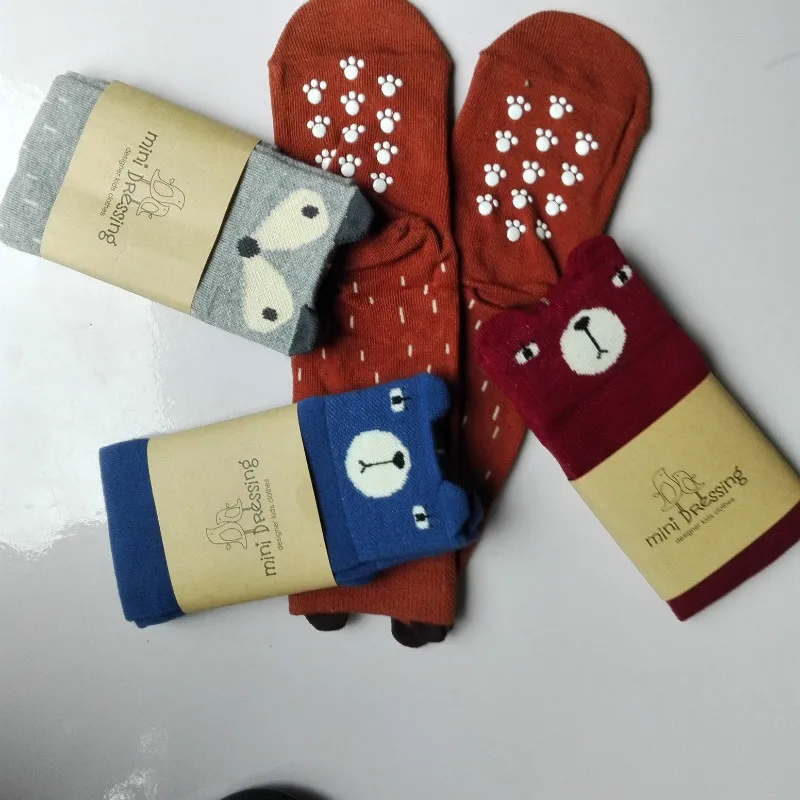 4 пар/лот Детские Носки с рисунком лисицы носки Socken детские гольфы, Детские Носки с рисунком медведя для детей для маленьких мальчиков и девочек chaussettes de bebe