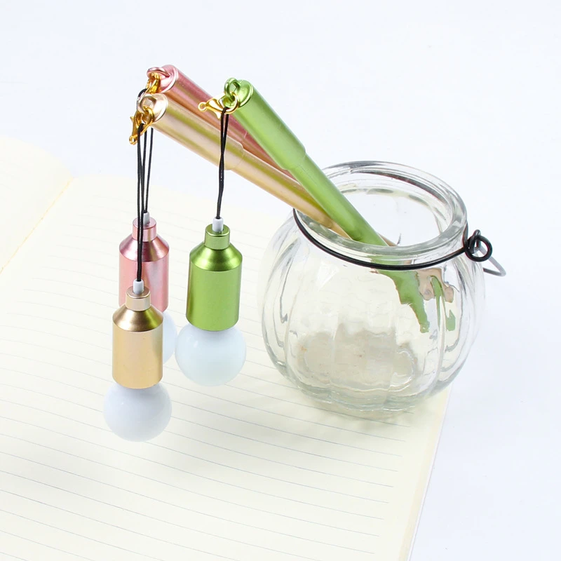 DL Korean creative stationery small fresh and lovely light bulb pen 0.38mm black whole needle tube literary pendant neutral