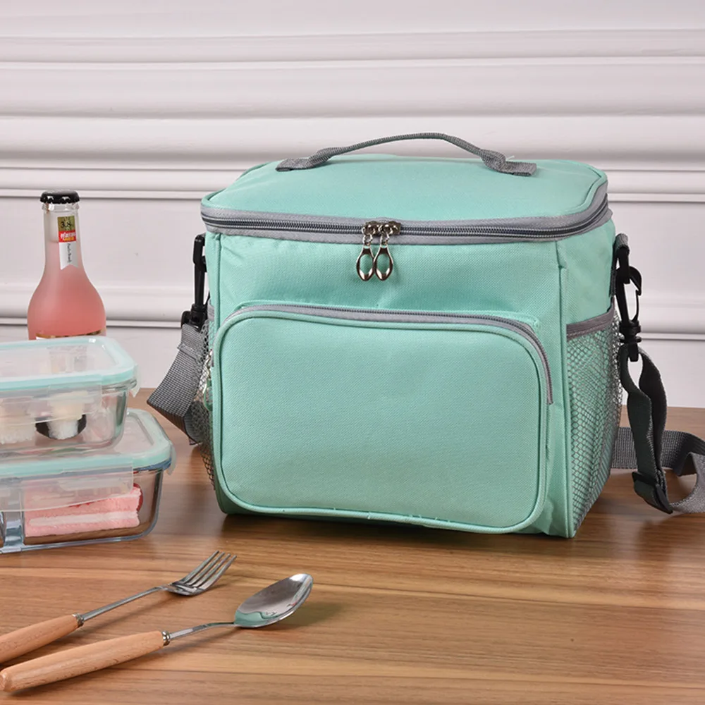 Бытовые практичные Изолированные сумки для обедов большой емкости портативные прочные сумки для обедов со съемным регулируемым плечевым