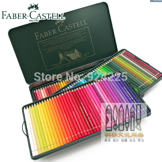 free shipping lapis de cor faber castell 120 color oily color pencil green metal box 3 8mm thick core perfect quality