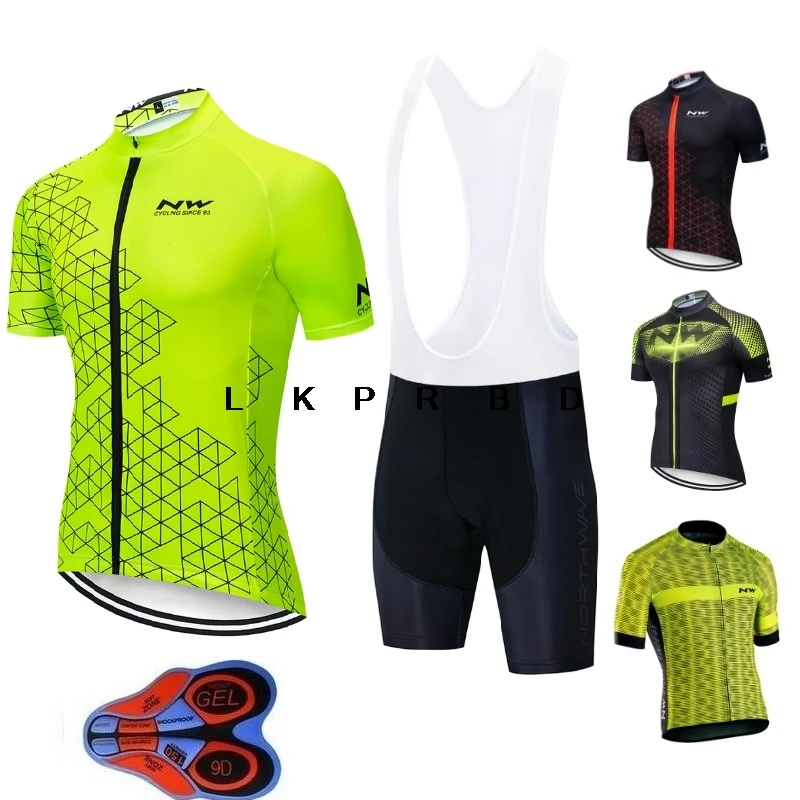 

2019 Northwave NW Cycling Jersey Set Summer Short Sleeve Cycling Clothes Ropa Ciclismo Maillot Ropa Uniforms Hombre 9D bib short