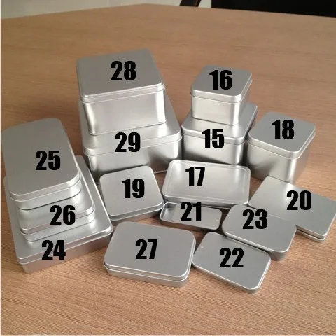 

Square Metal Container Tea Coffee Craft Cosmetic Box Storage Makeup Case Jewelry Bead Gift Matt Silver