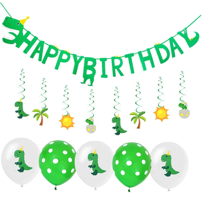 

1PC Dinosaur Party Set Dinosaur Banner Giant Balloons Cake Topper Dino Themes Event Party Supplies For Boy Favors Tattoo Sticker