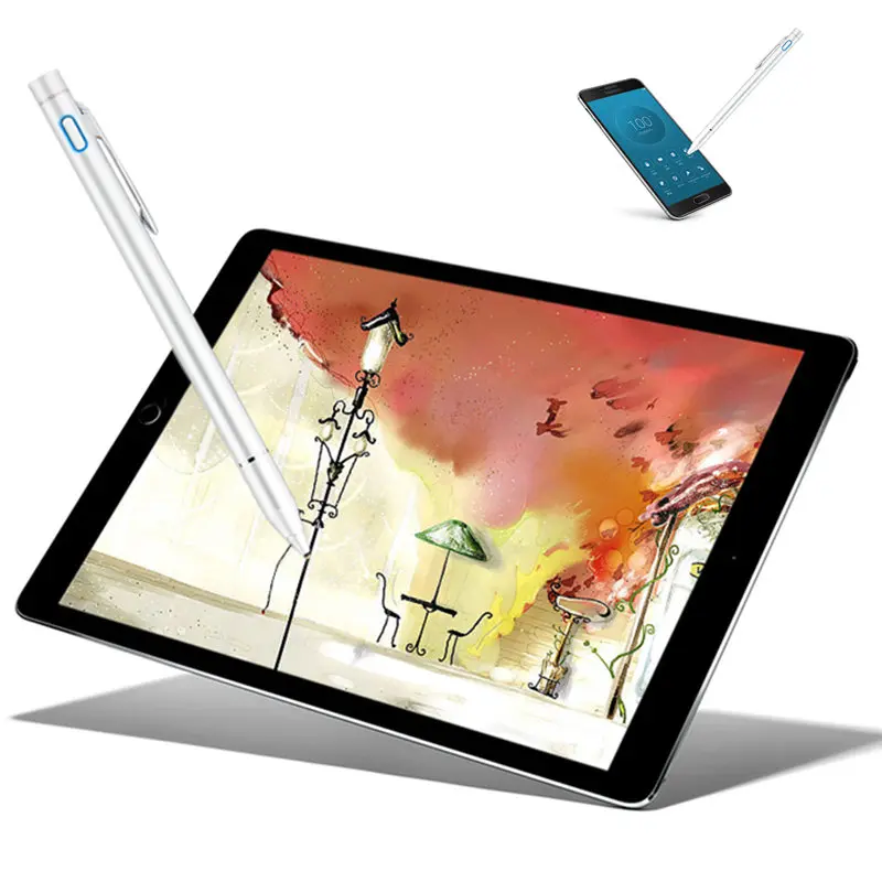 

Luxury 1.35 mm Active Pen Chargeable Capacitive Touch Pen capacitor Stylus For iOS Android Microsoft Tablet PAD touch screen