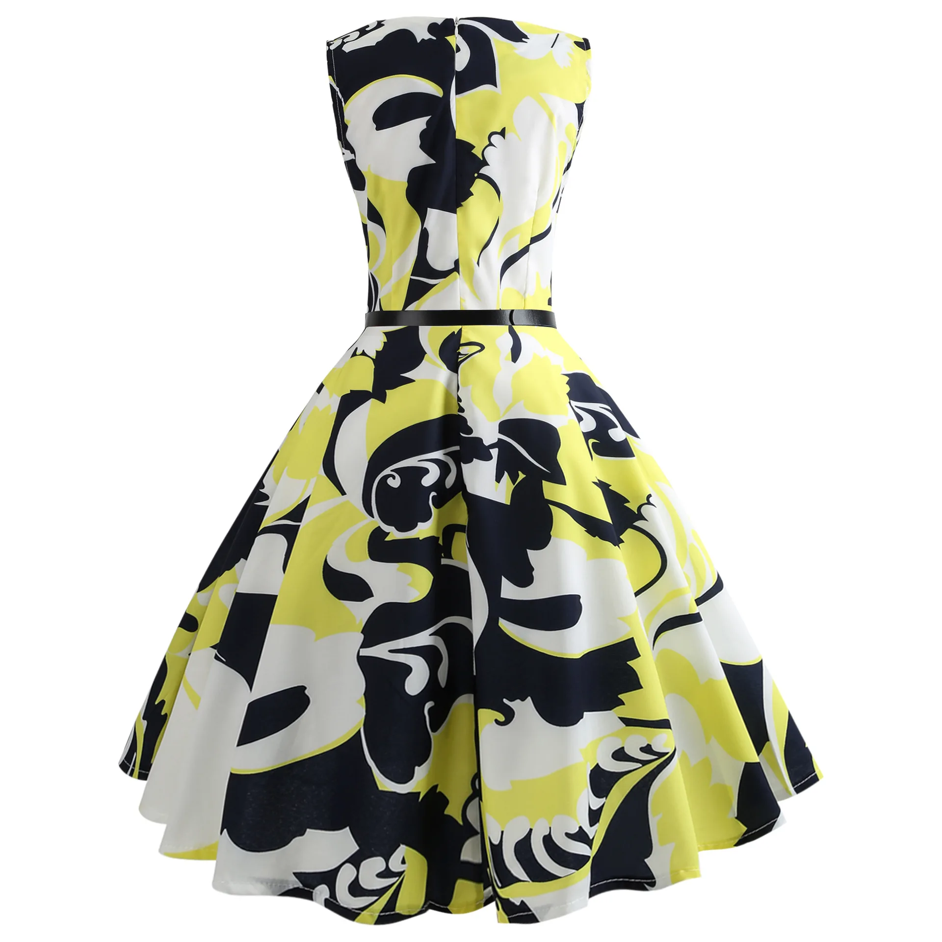 Женское летнее платье с цветочным принтом Хепберн 1950s 60s ретро Свинг винтажное платье А-силуэта для вечеринок с поясом Jurken размера плюс