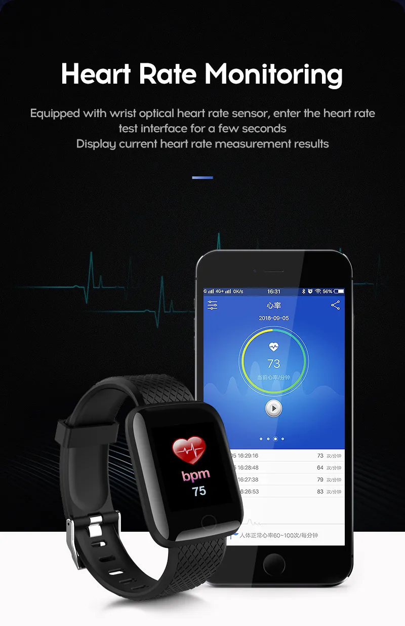 MAFAM A6S Smart Bracelet 2.5D Color Screen Blood Pressure Heart Rate Monitor Smart Wristbands Fitness Tracker For IOS Android (11)