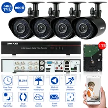 Owsoo 8ch полный 960 h/D1 DVR plug and play 4 шт. 800TVL Водонепроницаемый видеонаблюдения Камера Системы открытый С 1 ТБ HDD Ночное видение
