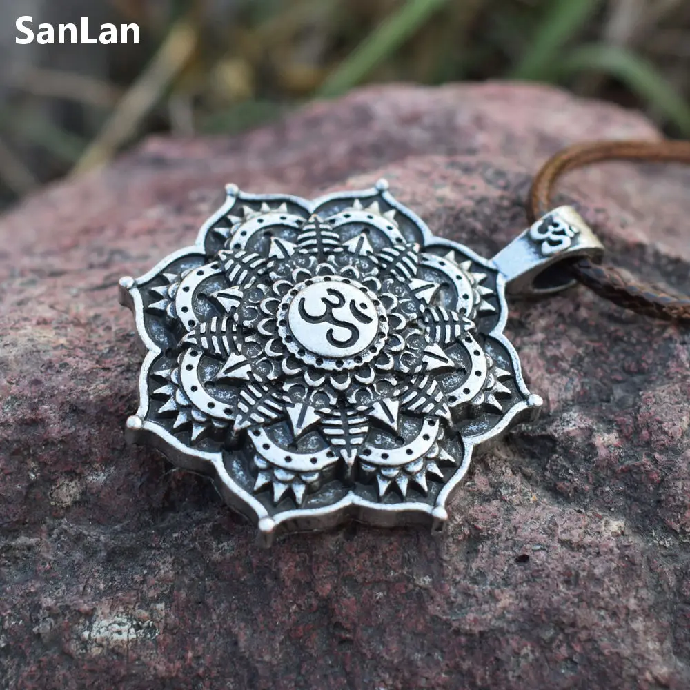 Ожерелье с подвеской OM Mandala цветок Mala медитация молитва буддийская Йога или