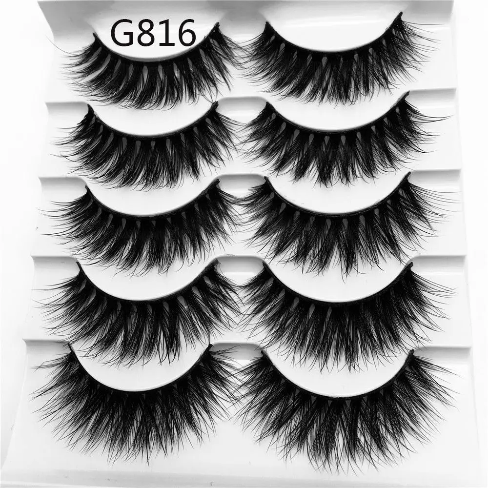 Eyelash variety selection 5 pairs of 3D mink hair false eyelashes thick small beam eyelashes natural cross