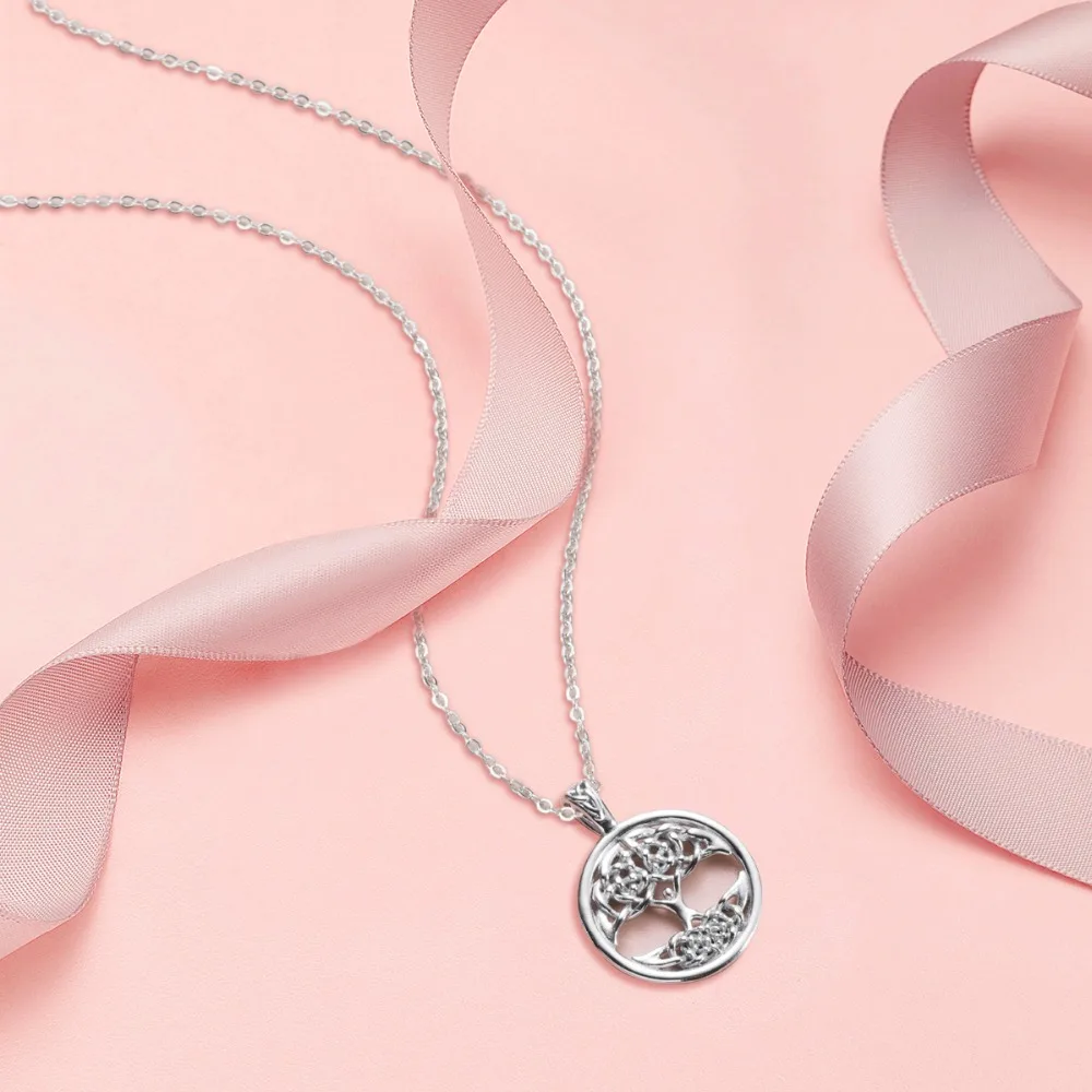 Уникальное серебряное ожерелье EUDORA «Древо жизни», подвеска с узлом кельтики, серебро 925, ювелирное изделие, подарок бойфренду, arbre de vie collier