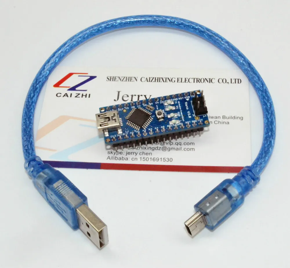 Бесплатная доставка Для Arduino Nano V3.0 контроллер ATMEGA328P ATMEGA328 оригинальный FT232RL + кабель USB