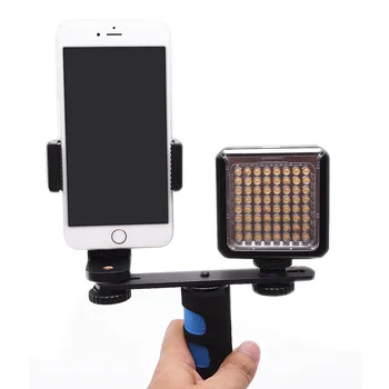 

SETTO Smartphone Tripod Mount Adapter with Led Light and microphone Universal Phone Holder Mount Tripod Clip for iPhone Xiaomi