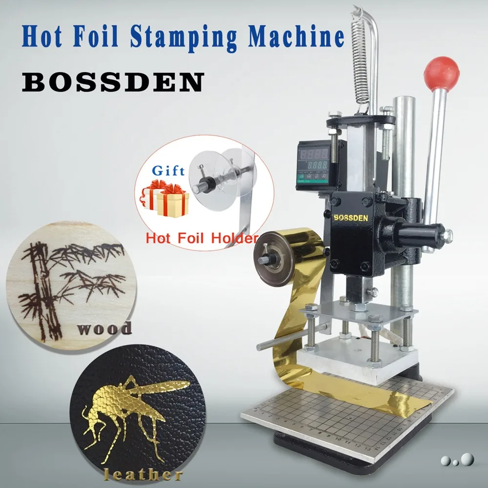 

BOSSDEN Digital Manual Hot Foil Stamping Machine for Paper Cards Leather Wood PVC Phonecase Heat Embossed Bronzing Tool Printing
