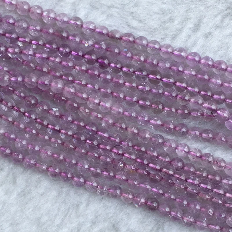 

Wholesale Natural Genuine Clear Purple Amethyst Round Loose Beads Jewelry Beads 4mm 05574