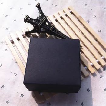 

5.7x6.6x2.5cm black paper box for gifts packaging ,small black card boxes 300/pcs DHL fee shipping