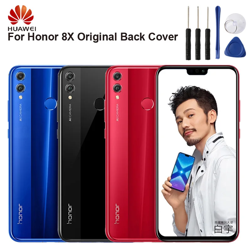 Оригинальный задний корпус батареи huawei для Honor 8X задняя крышка из стекла|Бамперы|
