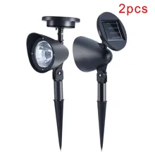 2 шт. 3 светодиодный солнечный Точечный светильник Открытый сад пейзаж лужайка Двор Путь точечный Декор Светильник авто