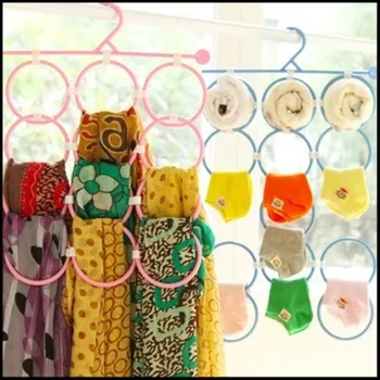 

Creative Multi-functional Plastic Hanging Belt Tie Rack Multi-purpose Pawl Hooks Scarf Storage Shelf Organizer