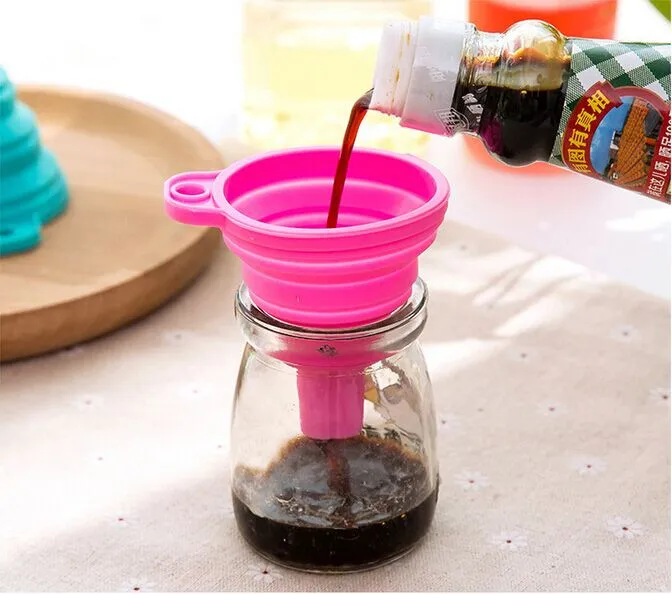 

Kitchen Tool Food-Grade Folding Silicone Funnel Household Liquid Dispensing Mini Funnel kitchen accessories