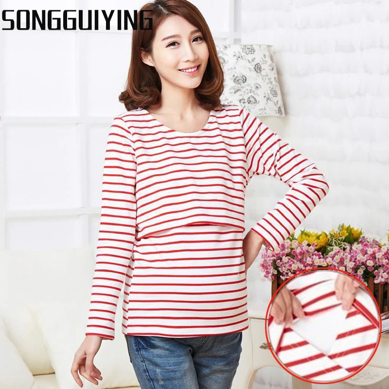 

SONGGUIYING A13 Modal Maternity Mother Nursing Shirts Clothes T-Shirt Dresses Pregnancy Tops Clothing Nursing Tees for Pregnant