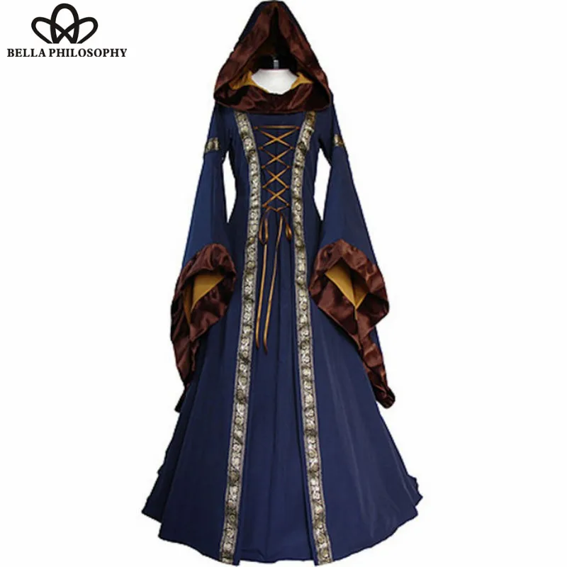 Wonder  New Retro Dress Vintage Long Sleeve Cotton Medieval Dresses Renaissance Victorian Party Club Long Maxi Dress 2019 S-XXL