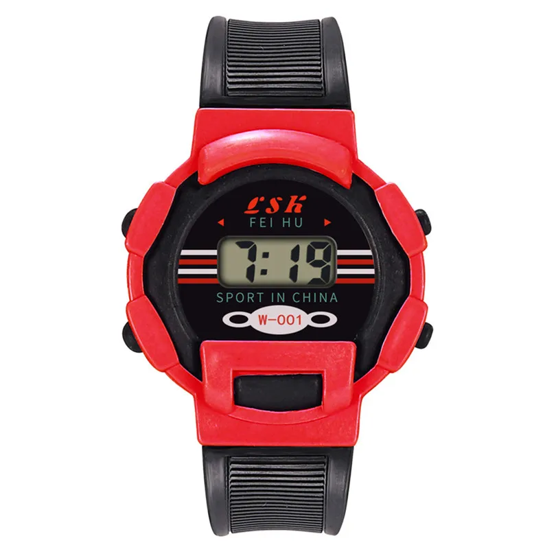 Детские часы для девочек и мальчиков, аналоговый цифровой спортивный светодиодный электронный Смарт водонепроницаемые наручные часы, новая мода#4m14 - Цвет: Красный