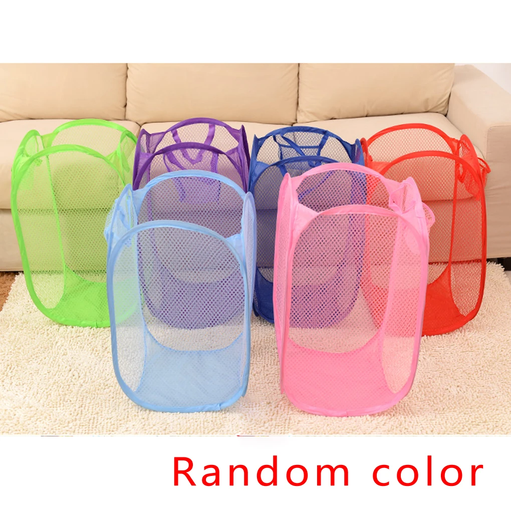 

Sales promotion Mesh design Foldable Mesh Washing Basket Storage Basket Box For Toy Dirty Clothes breathable