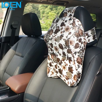 

1PCS Car Seat Headrest Neck Pillow Memory Foam Flower Print PU Leather Car Head Neck Rest Pillows Universal Auto Accessories