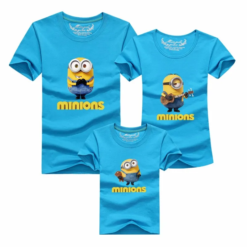 Семейные футболки с миньонами; Одинаковая одежда для мамы и дочки; одежда для мамы, папы и сына; одежда «Мама и я»