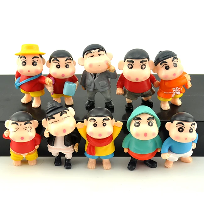 

10pcs/lot 4-5cm Anime Cartoon Crayon Shin Chan PVC Action Figures Collection Model Doll Toys Kids Gifts