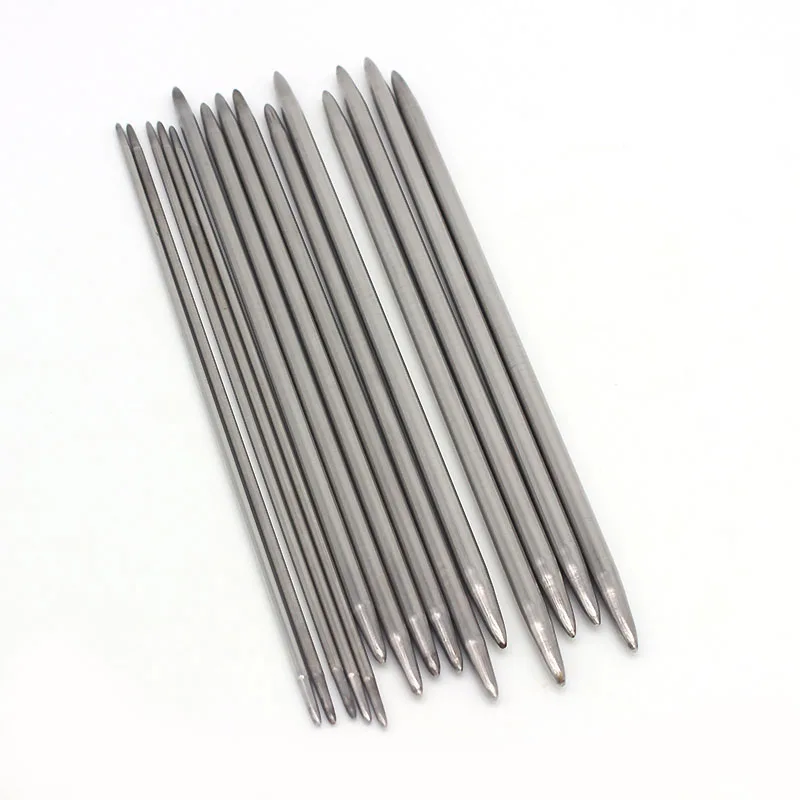 55PCS 20cm Double Pointed Stainless Steel Straight Knitting Needles